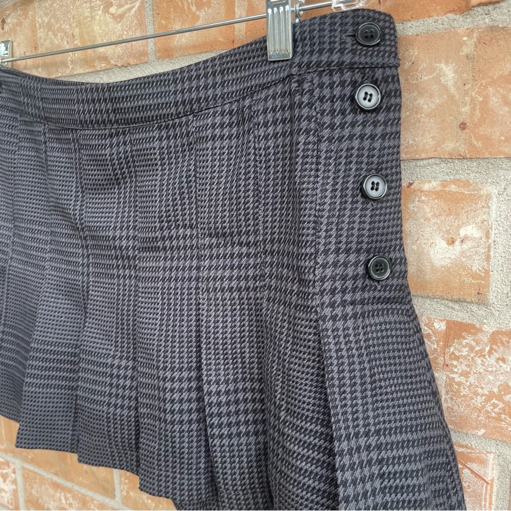 Miley Cyrus & Max Azria Charcoal Gray Plaid Mini Skirt